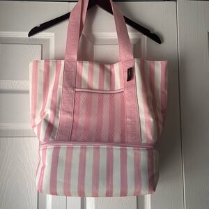 Victoria’s Secret beach tote bag with insulation pink and white